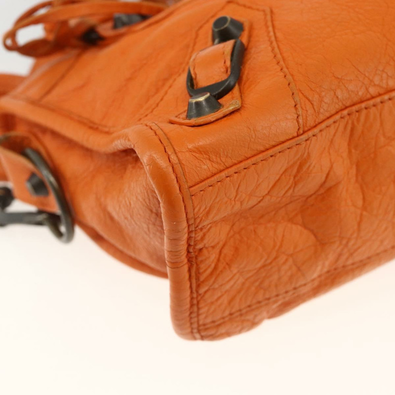 【日本直送】BALENCIAGA LuCity 手提包 皮革 2way 橙色 300295 正品 ka3266M-15