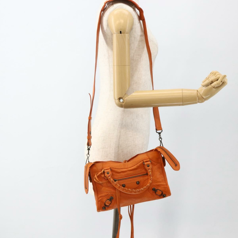 【日本直送】BALENCIAGA LuCity 手提包 皮革 2way 橙色 300295 正品 ka3266M-27