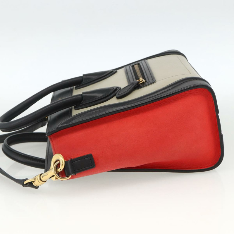 【日本直送】CELINE Luggage 手提包 皮革 2way 米色 金色 Auth ka3337SAM-2