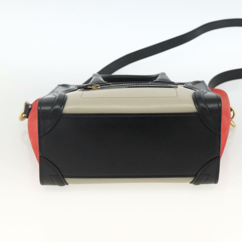 【日本直送】CELINE Luggage 手提包 皮革 2way 米色 金色 Auth ka3337SAM-4