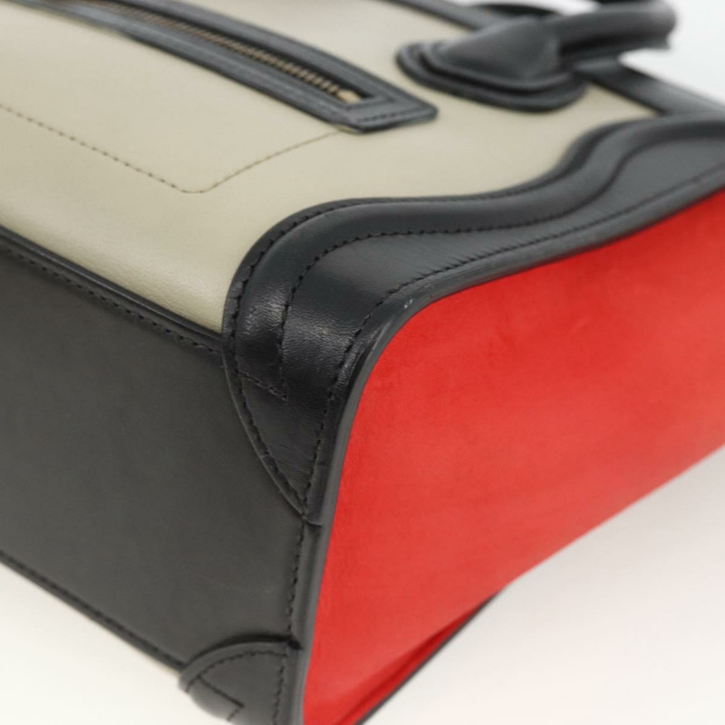 【日本直送】CELINE Luggage 手提包 皮革 2way 米色 金色 Auth ka3337SAM-15