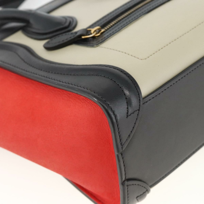 【日本直送】CELINE Luggage 手提包 皮革 2way 米色 金色 Auth ka3337SAM-16