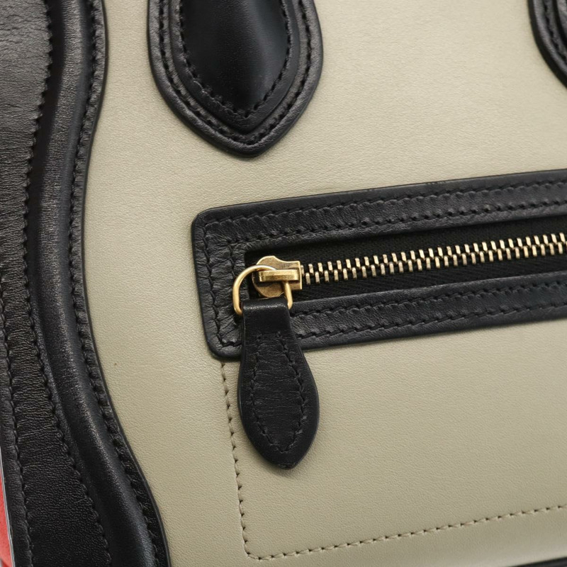 【日本直送】CELINE Luggage 手提包 皮革 2way 米色 金色 Auth ka3337SAM-20