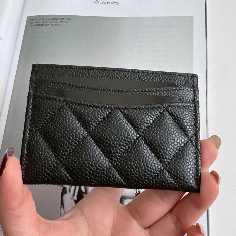 💥帶卡包就夠💥Chanel 黑色荔枝皮卡片夾-1