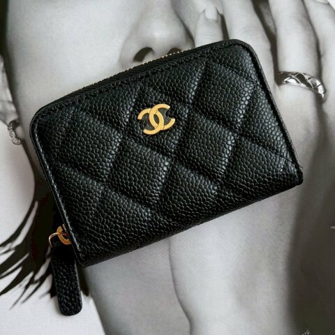 🤍熱賣斷貨款 Chanel 黑色荔枝皮卡片夾 晶片款