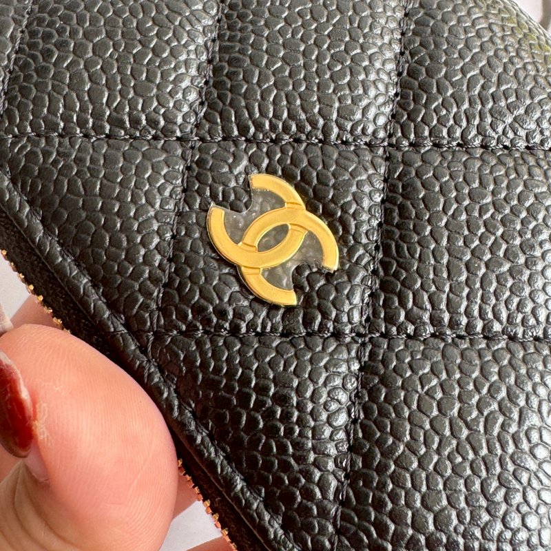 🤍熱賣斷貨款 Chanel 黑色荔枝皮卡片夾 晶片款-6