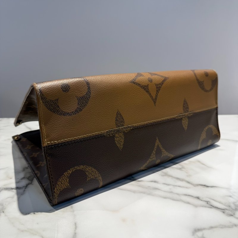 LV On The GO MM雙色老花手提包 托特包-5