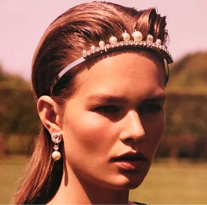 Miu Miu 珍珠水鑽髮圈 頭飾-7