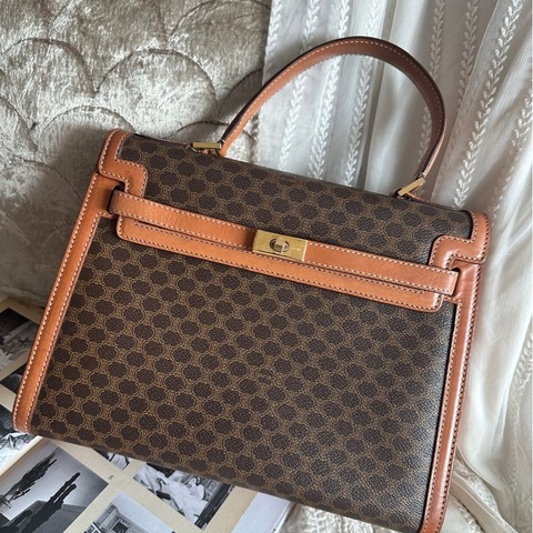 思琳 賽琳 凱莉包 老花凱旋門 斜背包 側背包 中古包包 老花凱莉包 凱旋門凱莉 托特包 側肩包罕有 celine vintage kelly bag