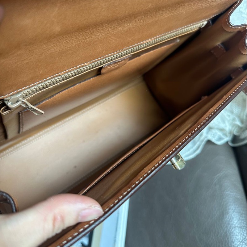 思琳 賽琳 凱莉包 老花凱旋門 斜背包 側背包 中古包包 老花凱莉包 凱旋門凱莉 托特包 側肩包罕有 celine vintage kelly bag-23