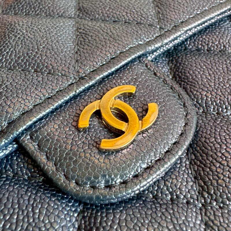 💖超好看的藍 Chanel 珠光寶石藍釦式中夾-2