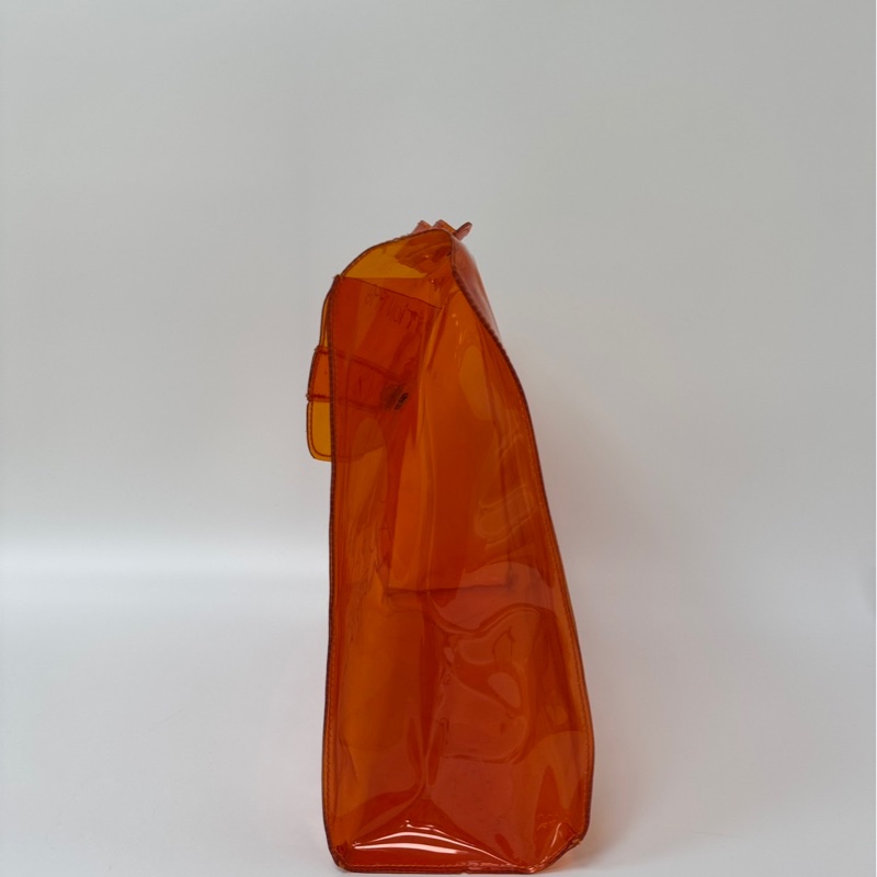 Hermès「Vinyl Kelly」透明橘限量包-7