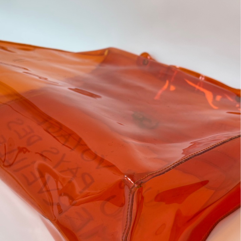 Hermès「Vinyl Kelly」透明橘限量包-17