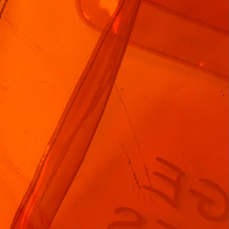 Hermès「Vinyl Kelly」透明橘限量包-19