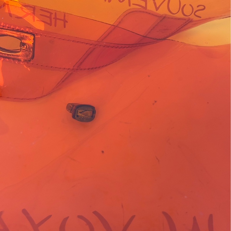 Hermès「Vinyl Kelly」透明橘限量包-20