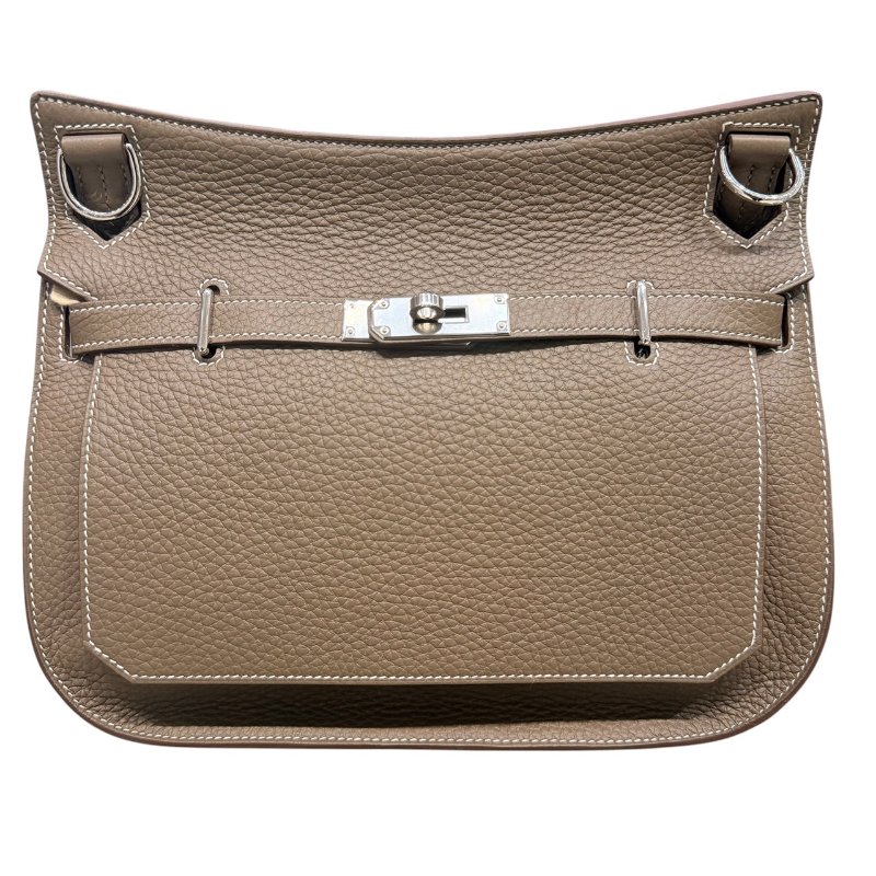 HERMES 愛馬仕 JYPSIERE TOGO 皮革 塵埃灰 銀扣-0