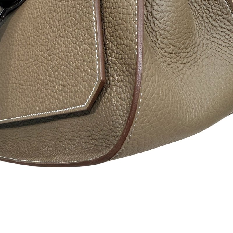 HERMES 愛馬仕 JYPSIERE TOGO 皮革 塵埃灰 銀扣-4