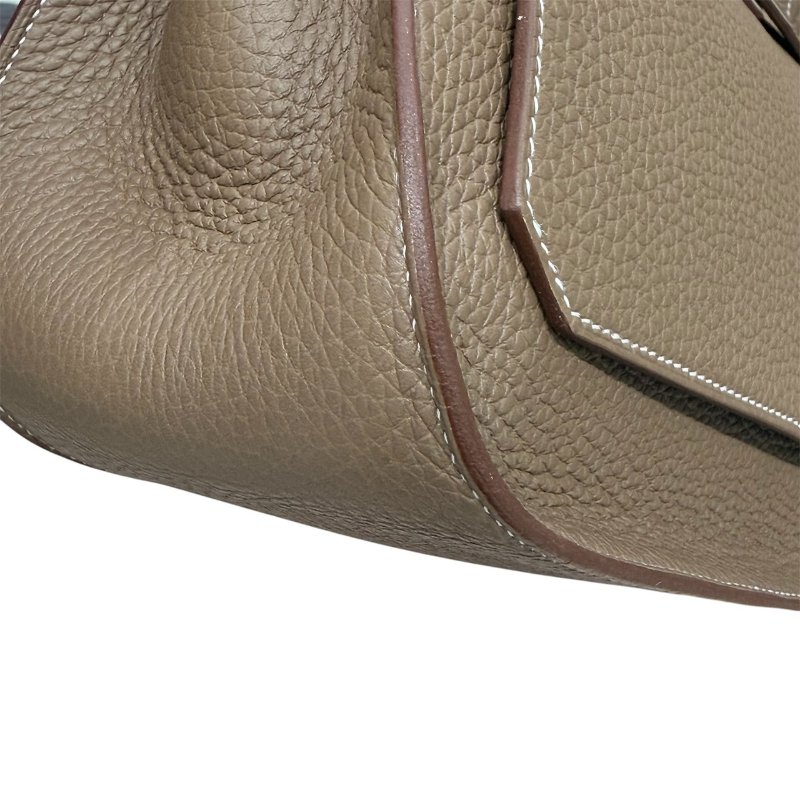 HERMES 愛馬仕 JYPSIERE TOGO 皮革 塵埃灰 銀扣-5