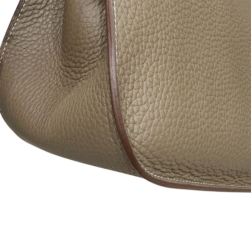 HERMES 愛馬仕 JYPSIERE TOGO 皮革 塵埃灰 銀扣-6
