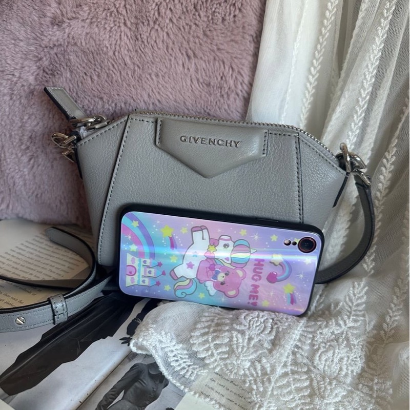 纪梵希 纪梵希包包 迷你 斜挎包 可拆 皮革肩帶  肩背  斜挎  givenchy Antigona crossbody bag grey-19