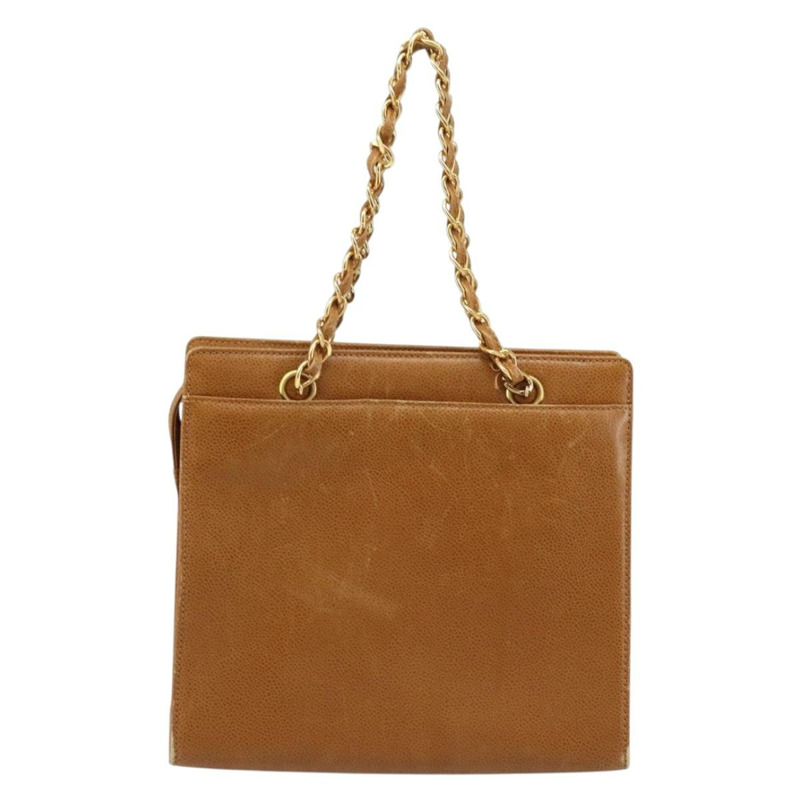 【日本直送】香奈兒鏈手提包 魚子醬皮 金棕色 CC 正品 gh1738-1