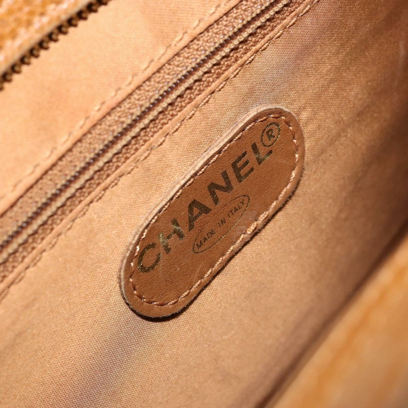 【日本直送】香奈兒鏈手提包 魚子醬皮 金棕色 CC 正品 gh1738-17