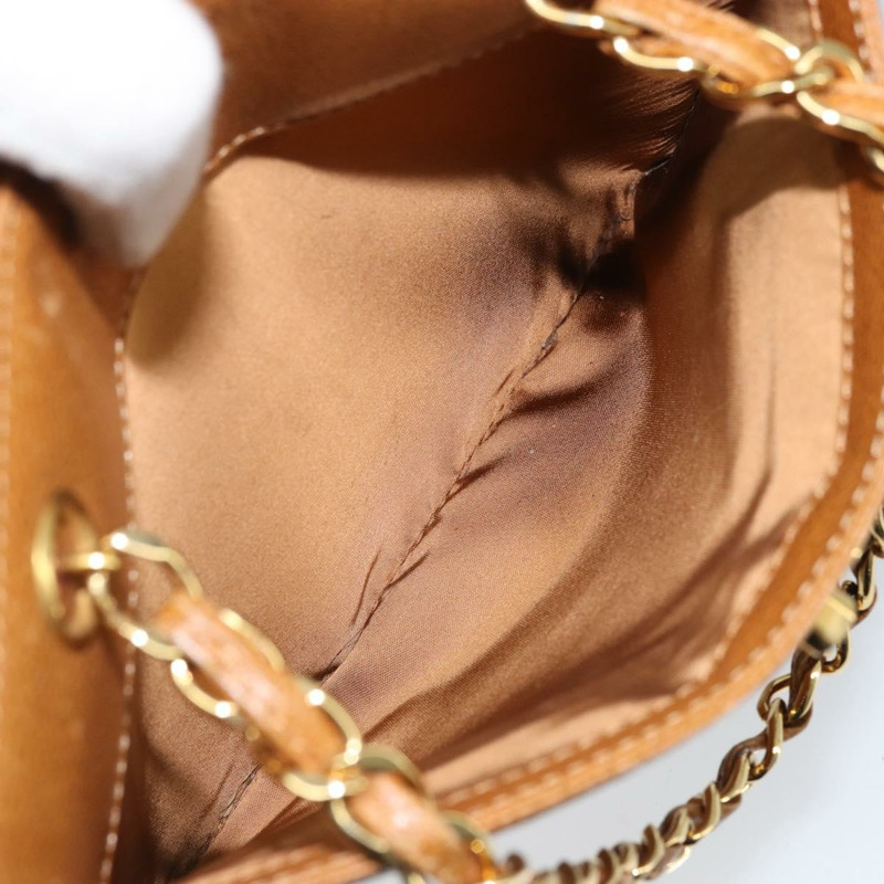 【日本直送】香奈兒鏈手提包 魚子醬皮 金棕色 CC 正品 gh1738-22