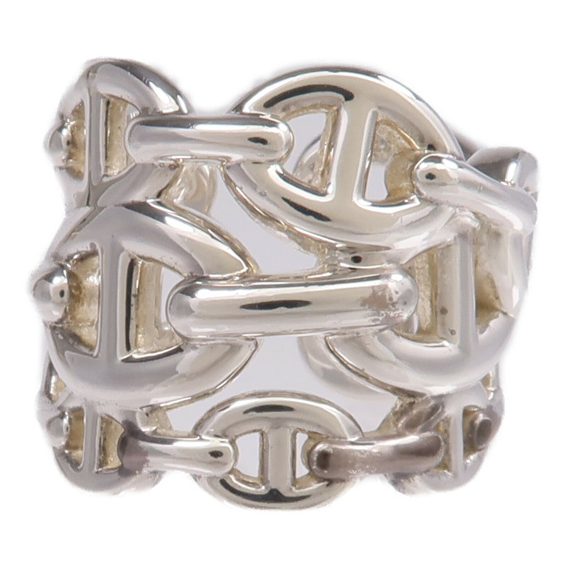 HERMES 925純銀Chaine d'ancre Enchainee Ring戒指US#6.5-1