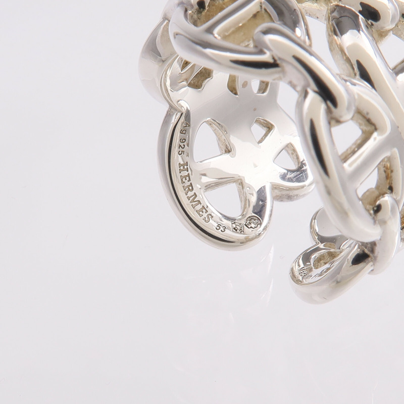 HERMES 925純銀Chaine d'ancre Enchainee Ring戒指US#6.5-5