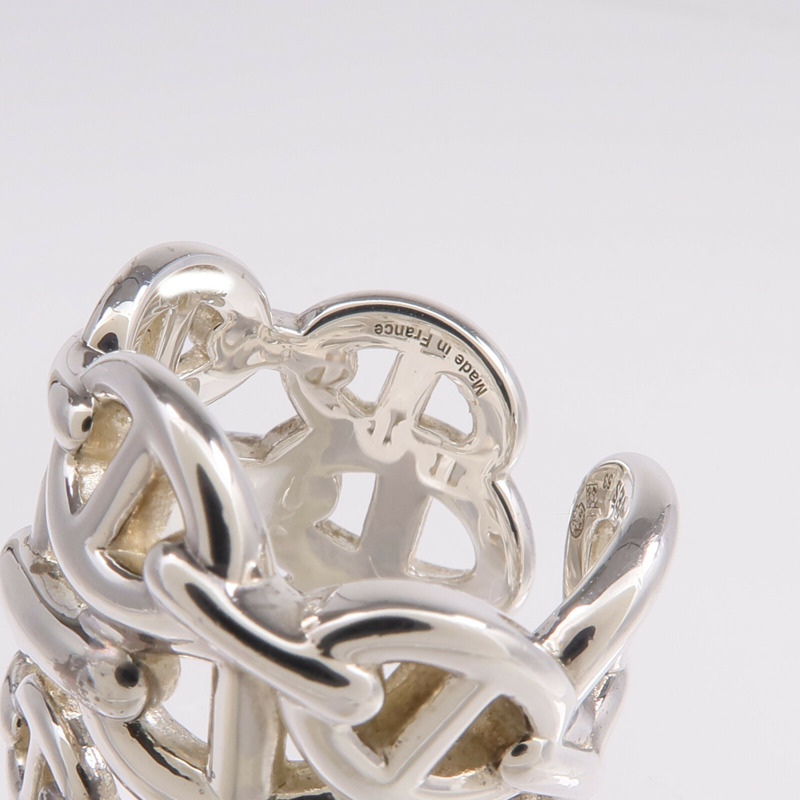 HERMES 925純銀Chaine d'ancre Enchainee Ring戒指US#6.5-6
