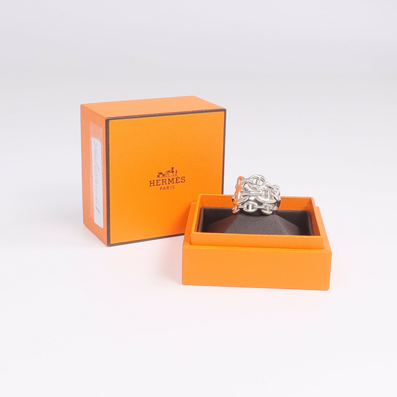 HERMES 925純銀Chaine d'ancre Enchainee Ring戒指US#6.5-9