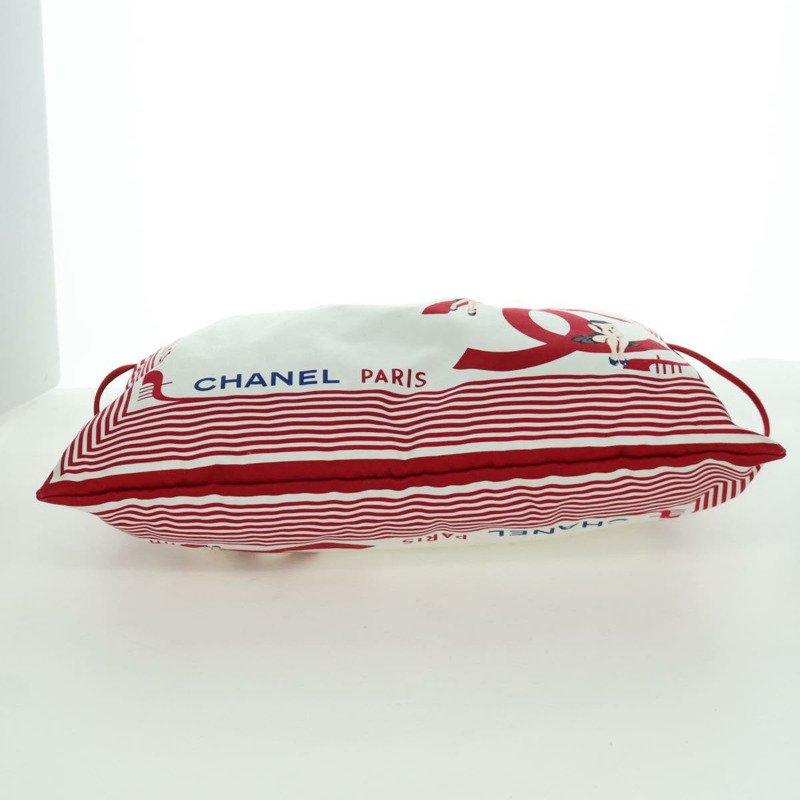 【日本直送】香奈兒鏈單肩包 棉質 白色 銀色 CC 標誌 正品 BSZ544SAV-4