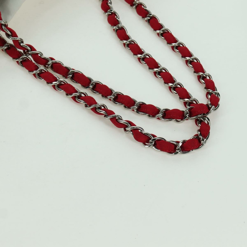 【日本直送】香奈兒鏈單肩包 棉質 白色 銀色 CC 標誌 正品 BSZ544SAV-6