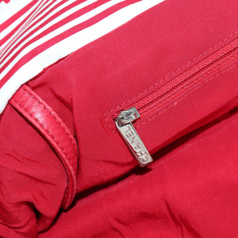 【日本直送】香奈兒鏈單肩包 棉質 白色 銀色 CC 標誌 正品 BSZ544SAV-22