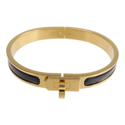 HERMES 金屬/琺瑯Mini Clic Kelly Bracelet手鐲Noir