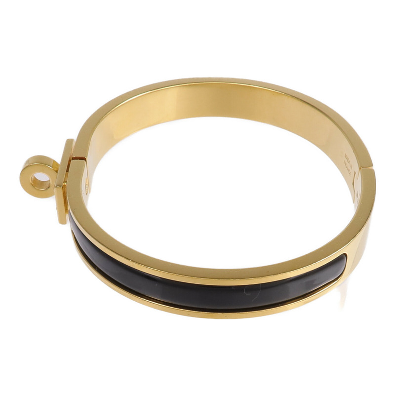 HERMES 金屬/琺瑯Mini Clic Kelly Bracelet手鐲Noir-1