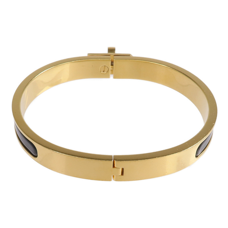 HERMES 金屬/琺瑯Mini Clic Kelly Bracelet手鐲Noir-2