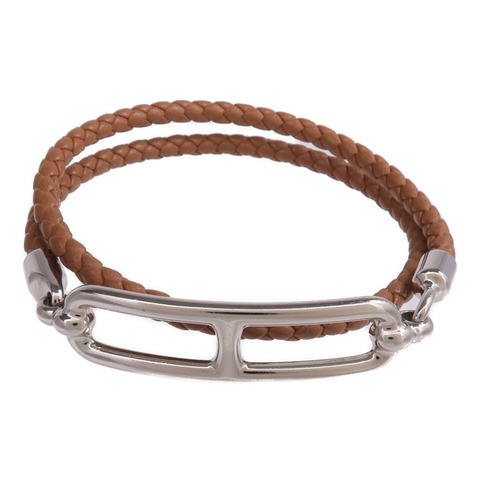 HERMES Swift皮革Roulis Double Tour銀扣手帶