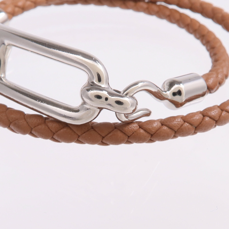 HERMES Swift皮革Roulis Double Tour銀扣手帶-5