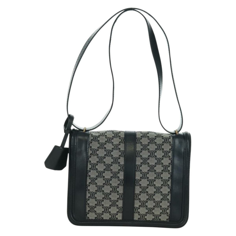 【日本直送】CELINE Macadam帆布肩背包 黑色金色 正品 YKZ208V-1