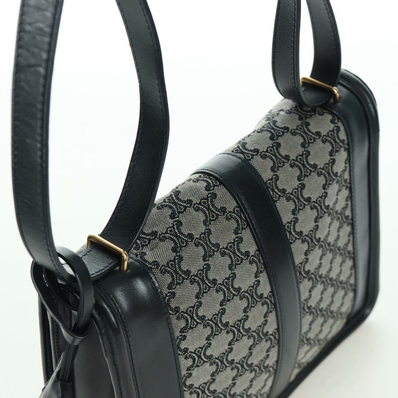 【日本直送】CELINE Macadam帆布肩背包 黑色金色 正品 YKZ208V-5