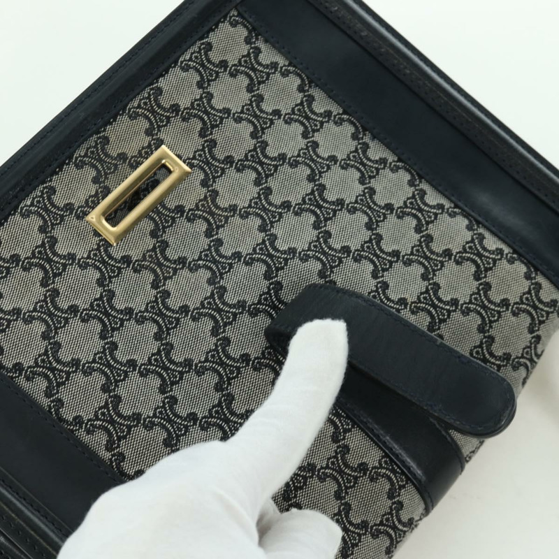 【日本直送】CELINE Macadam帆布肩背包 黑色金色 正品 YKZ208V-19