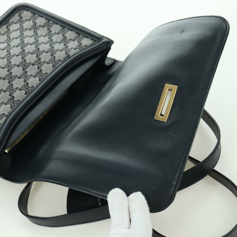 【日本直送】CELINE Macadam帆布肩背包 黑色金色 正品 YKZ208V-20