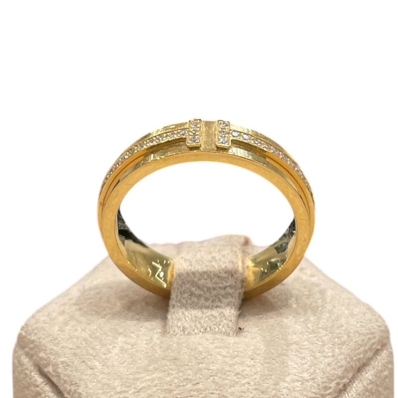 TIFFANY&CO. 蒂芙尼 T系列 鑽石戒指 K18YG #50-4