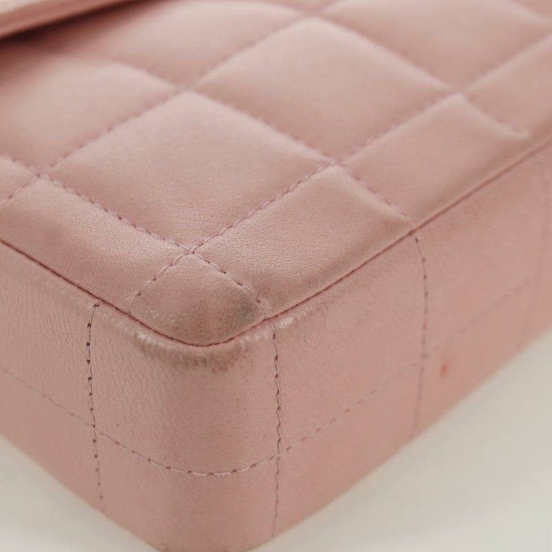【日本直送】香奈兒 Choco Bar 鏈單肩包 羊皮 粉紅色 金 CC 標誌 正品 YKZ101SAV-14