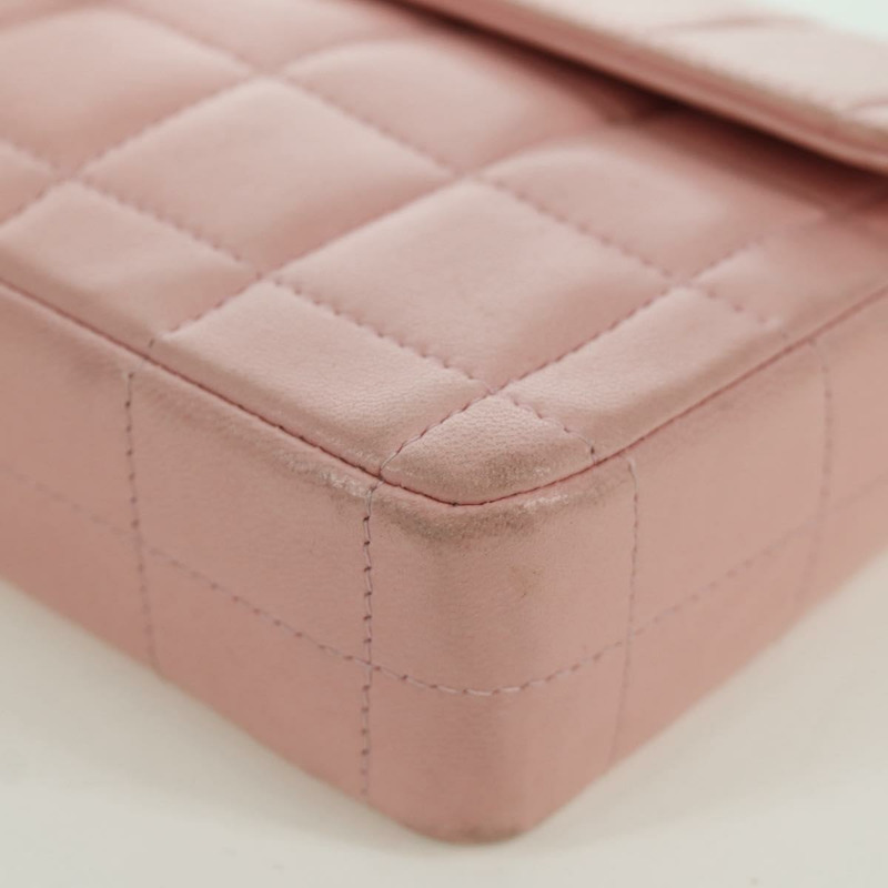 【日本直送】香奈兒 Choco Bar 鏈單肩包 羊皮 粉紅色 金 CC 標誌 正品 YKZ101SAV-15