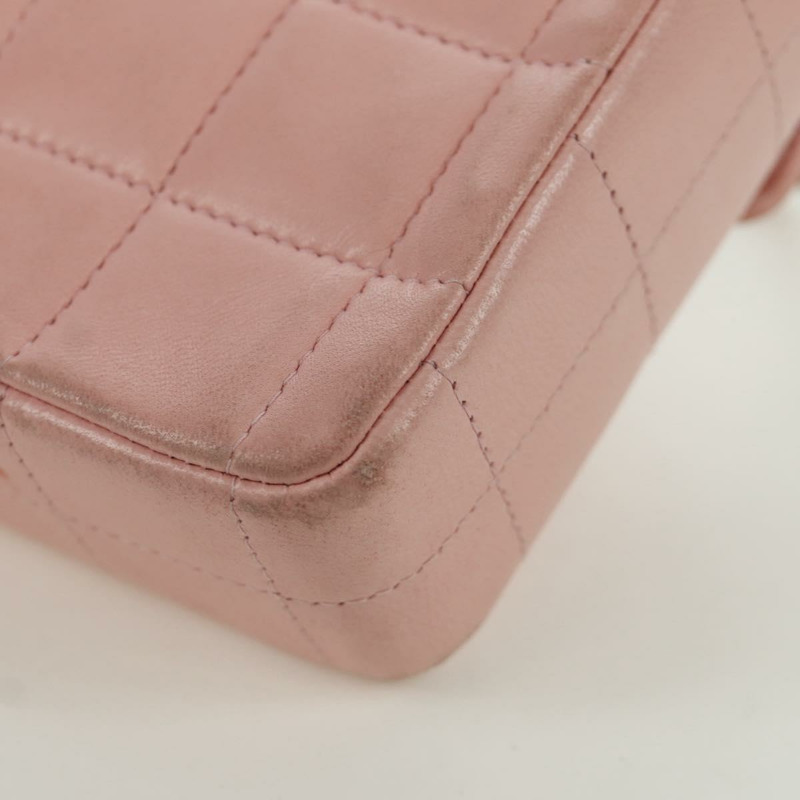 【日本直送】香奈兒 Choco Bar 鏈單肩包 羊皮 粉紅色 金 CC 標誌 正品 YKZ101SAV-16