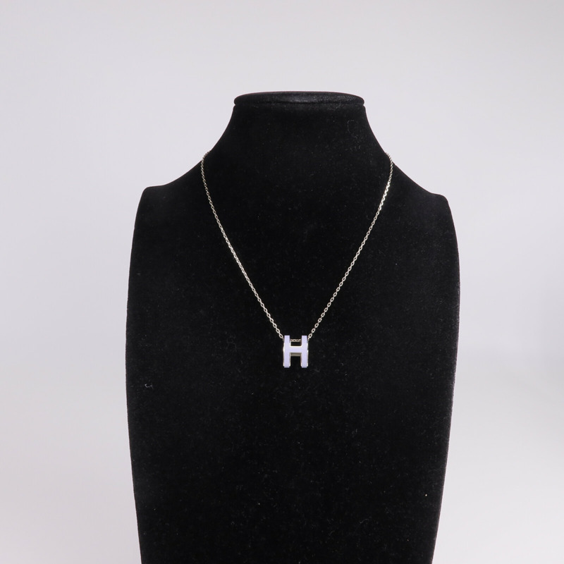 HERMES 金屬/琺瑯Pop H Necklace項鍊-8