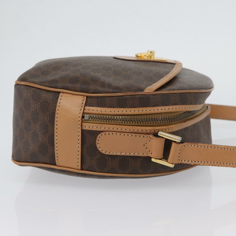 【日本直送】CELINE Macadam帆布肩背包 PVC皮革 棕色 金色 正品 am11126A-2