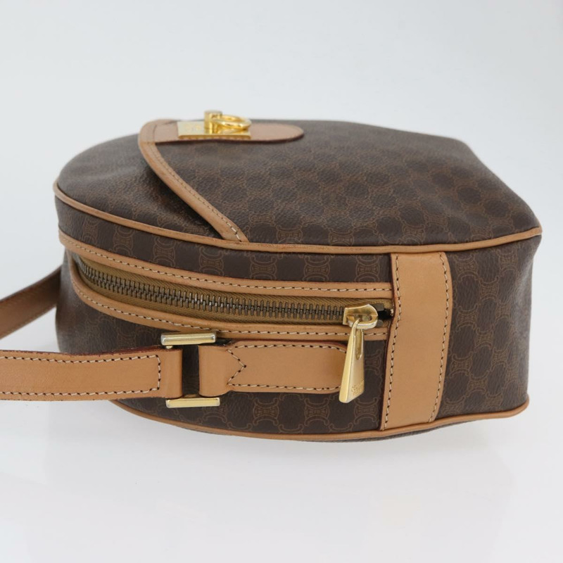 【日本直送】CELINE Macadam帆布肩背包 PVC皮革 棕色 金色 正品 am11126A-3